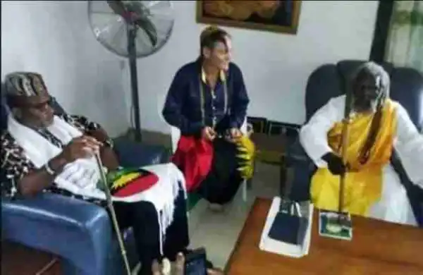 IPOB Leader, Nnamdi Kanu Seen With Spiritual Priest Of Orlu In Imo State (Photos)